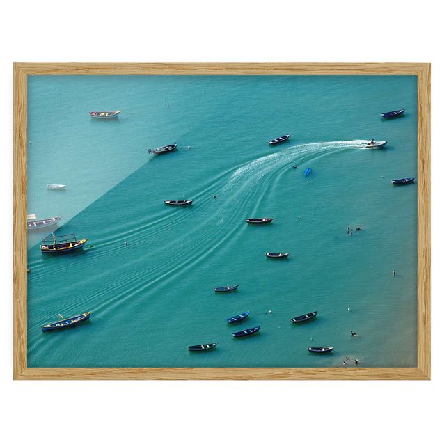 Poster con cornice - Pesca barche ancorate - Orizzontale 3:4
