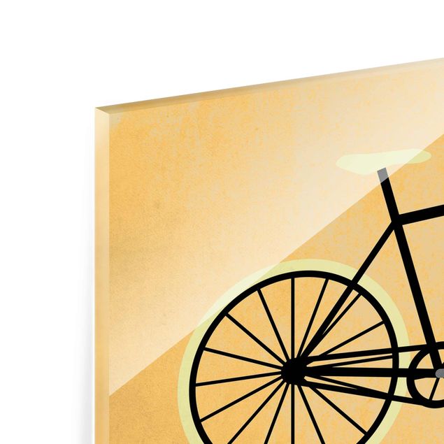 Quadro in vetro - Bicicletta in giallo - Orizzontale 2:3