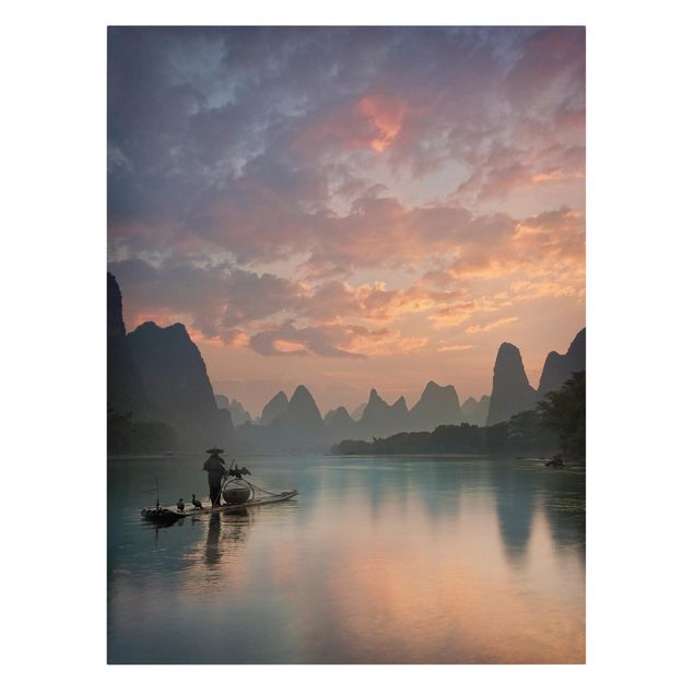 Stampa su tela - Alba sul fiume cinese - Verticale 3:4