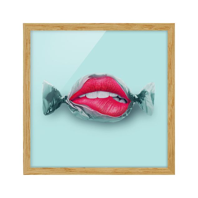 Poster con cornice - Candy Con Labbra - Quadrato 1:1