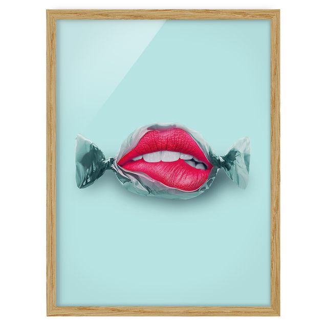 Poster con cornice - Candy Con Labbra - Verticale 4:3