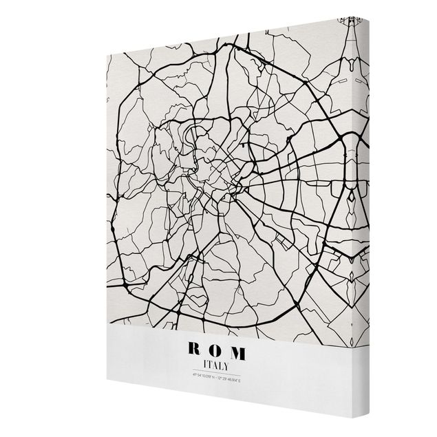 Stampa su tela - Rome City Map - Classical - Verticale 3:4