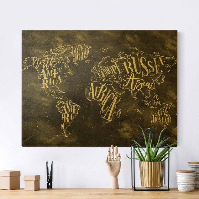  Tele oro Mappa del mondo in gesso