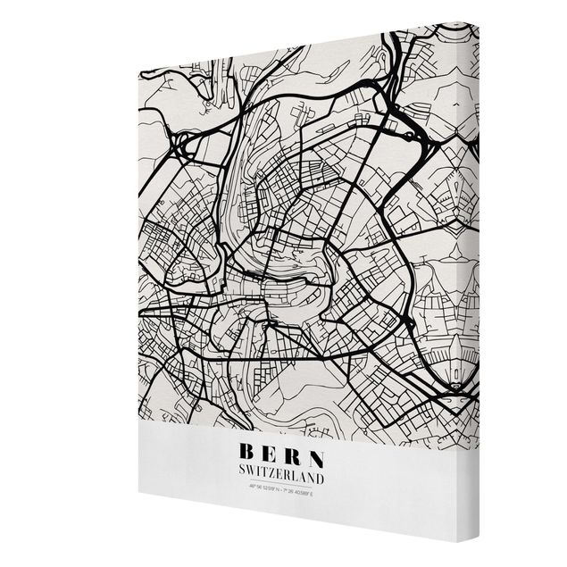 Stampa su tela - Bern City Map - Classical - Verticale 3:4