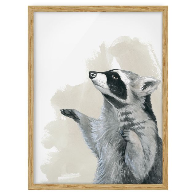 Poster con cornice - Forest Friends - Raccoon - Verticale 4:3