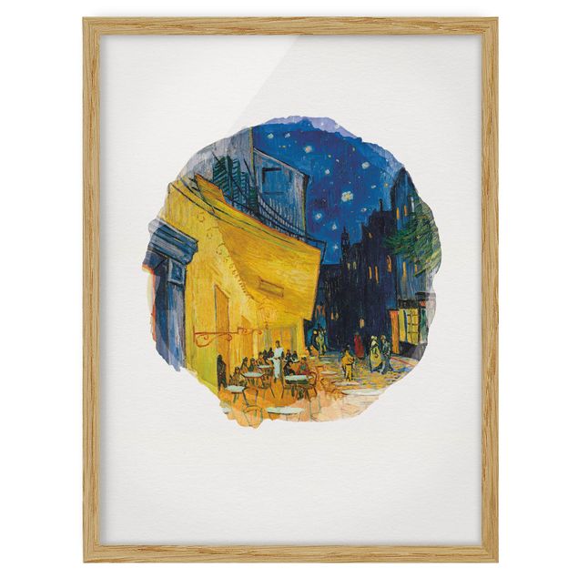 Poster con cornice - Acquarelli - Vincent van Gogh - Terrazza del caffe ad Arles