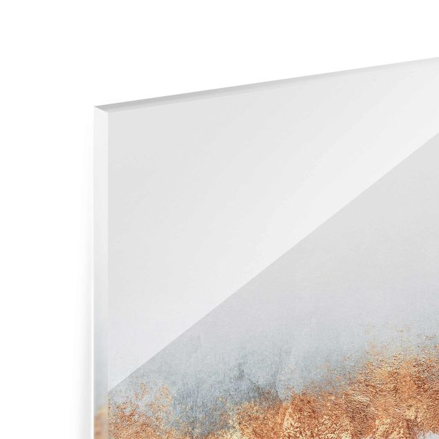 Quadro in vetro - Golden Horizon Acquerello - Quadrato 1:1