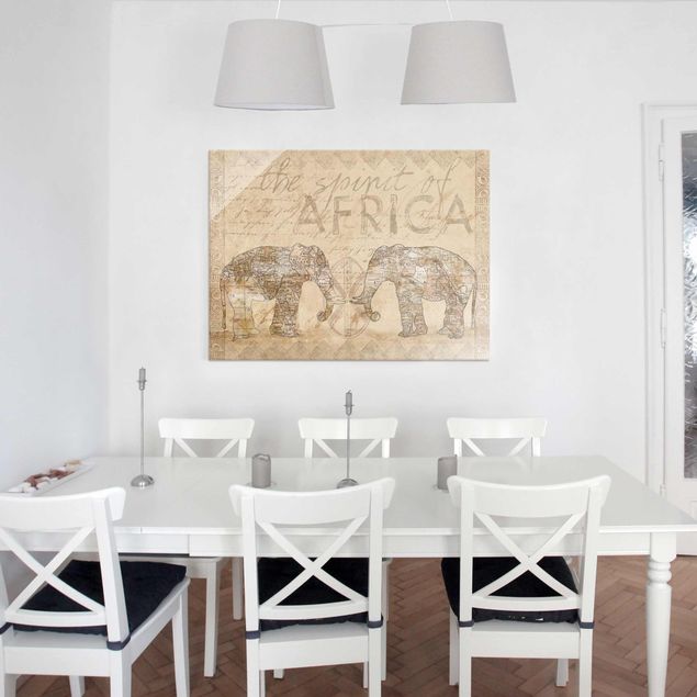 Lavagna magnetica vetro Collage vintage - Spirito dell'Africa
