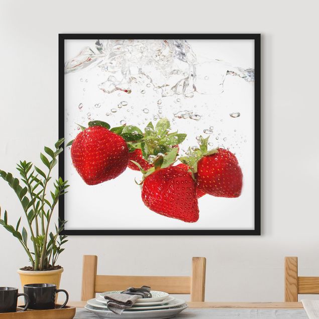 Poster con cornice - Strawberry Water - Quadrato 1:1