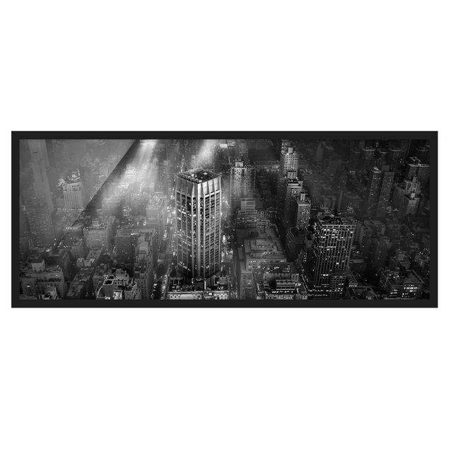 Poster con cornice - Luce del sole su New York - Panorama formato orizzontale