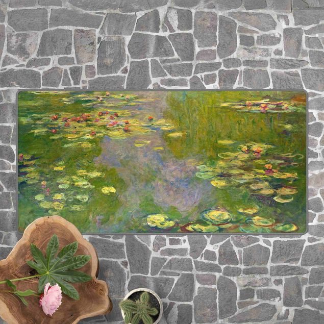 Tappeto bagno verde Claude Monet - Ninfee verdi