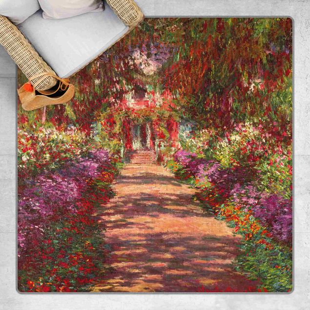 Tappeto moderno astratto Claude Monet - Vialetto nel giardino a Giverny