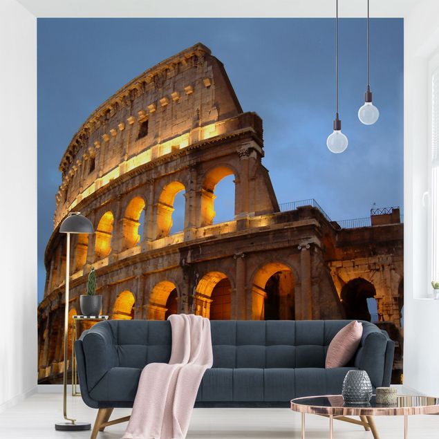 carta da parati 3d finestra Colosseo di notte