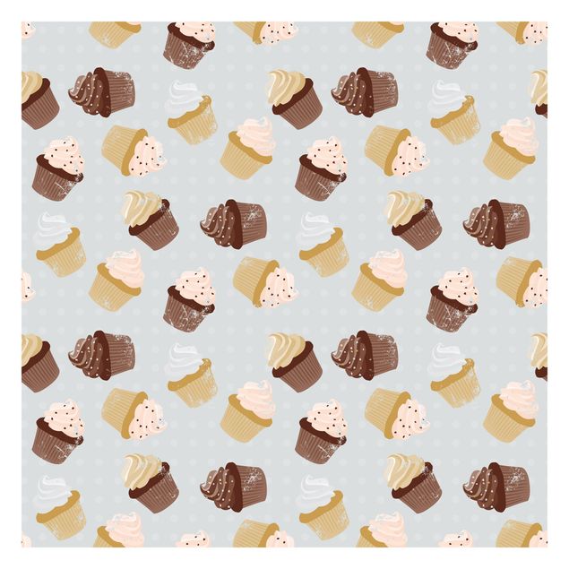 Carta da parati - Cupcakes design pattern