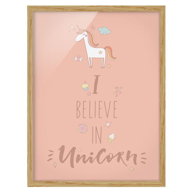 Poster con cornice - I Believe In Unicorn - Verticale 4:3