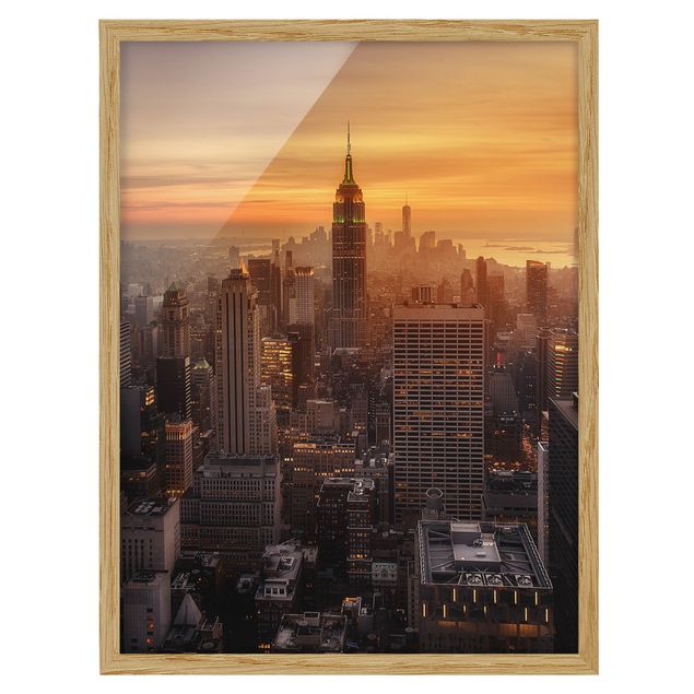 Poster con cornice - Manhattan Skyline Evening