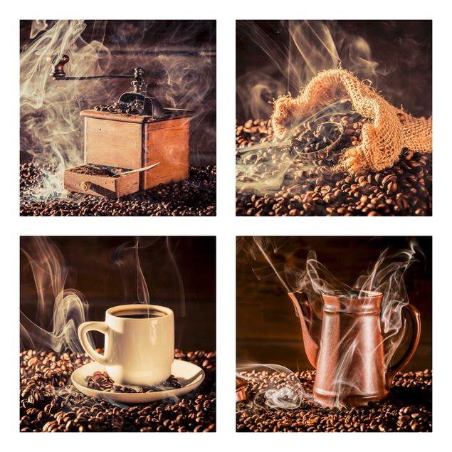 Stampa su tela 4 parti - Coffee - Steam