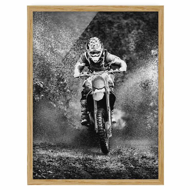 Poster con cornice - Motocross In The Mud - Verticale 4:3
