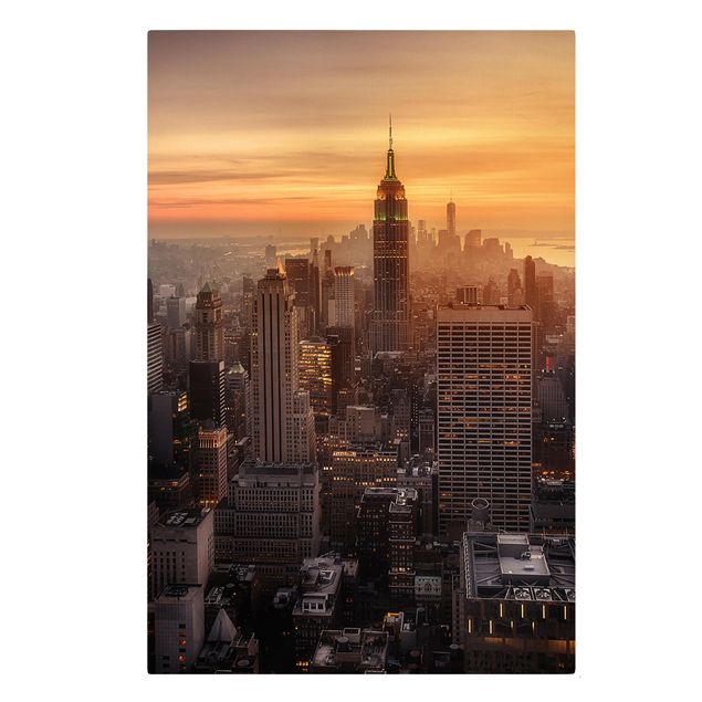 Stampa su tela - Manhattan Skyline Evening - Verticale 3:4