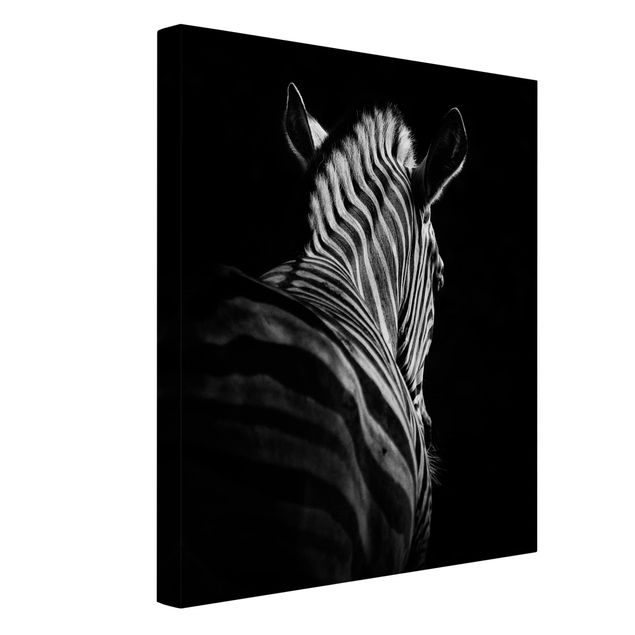 Quadri su tela animali Silhouette Zebra scuro