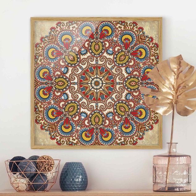 Poster con cornice - Colored Mandala - Quadrato 1:1