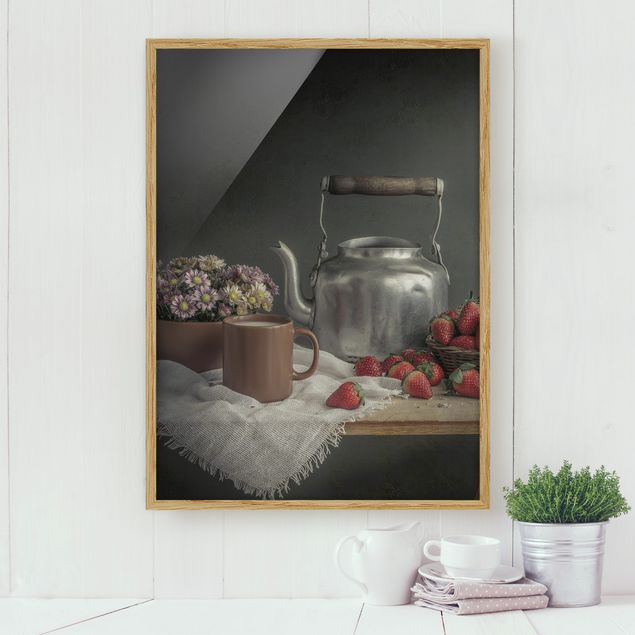Poster con cornice - Still Life With Strawberries - Verticale 4:3