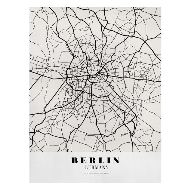 Stampe su tela Mappa di Berlino - Classica