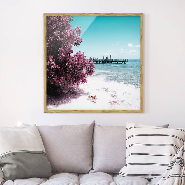 Poster con cornice - Paradise Beach Isla Mujeres - Quadrato 1:1