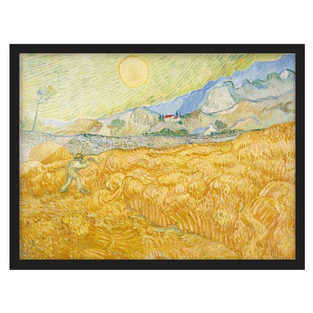 Poster con cornice - Vincent Van Gogh - Cornfield With Reaper - Orizzontale 3:4