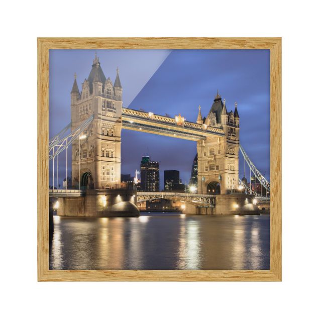 Poster con cornice - Tower Bridge At Night - Quadrato 1:1
