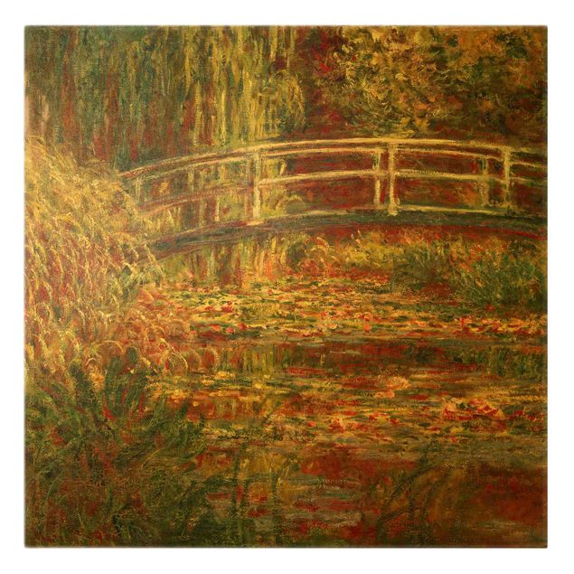 Quadri su tela Claude Monet - Stagno di ninfee e ponte giapponese (Armonia in rosa)