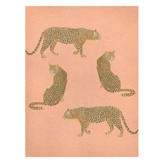 Riproduzioni su tela Illustrazione - Leopardo Rosa Pittura