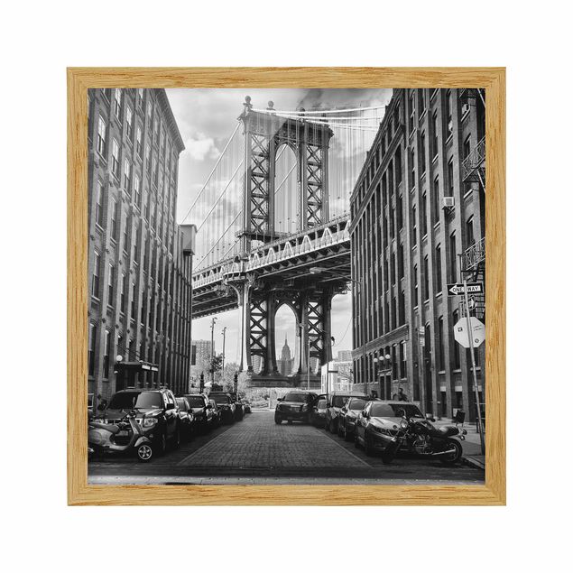 Poster con cornice - Manhattan Bridge In America - Quadrato 1:1
