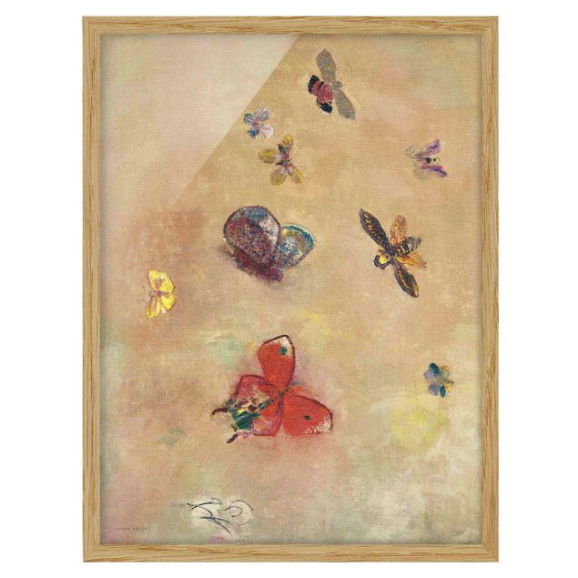 Poster con cornice - Odilon Redon - farfalle colorate - Verticale 4:3