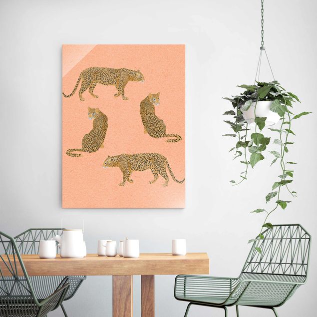quadri con animali Illustrazione - Leopardo Rosa Pittura