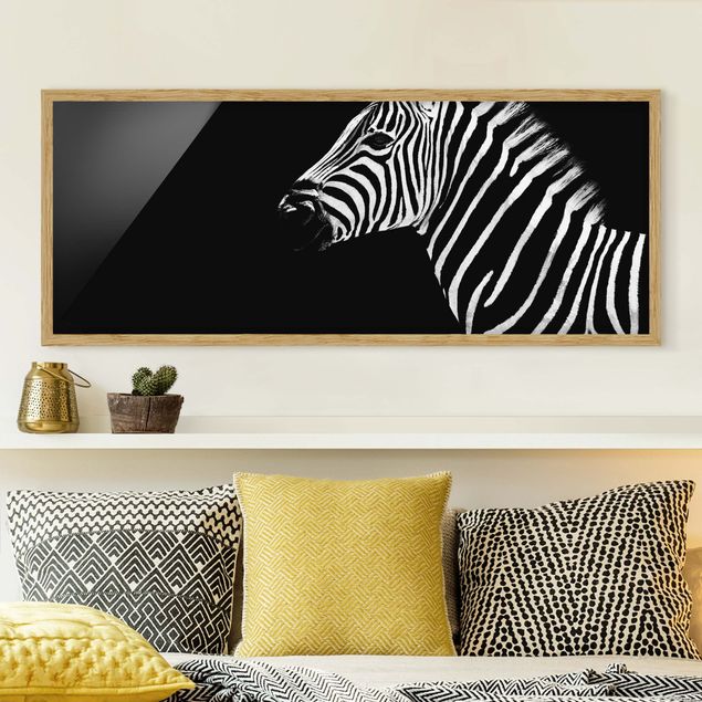 Poster con cornice - Zebra Safari Art - Panorama formato orizzontale