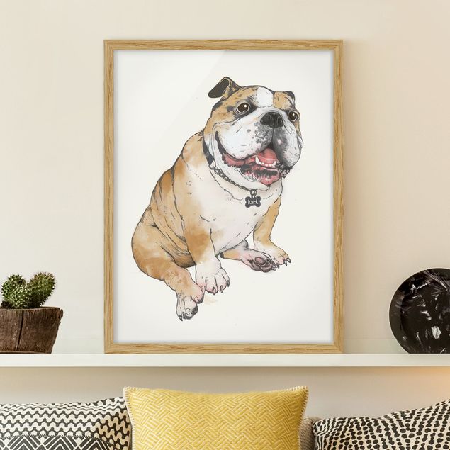 stampe animali Illustrazione - Cane Bulldog Pittura