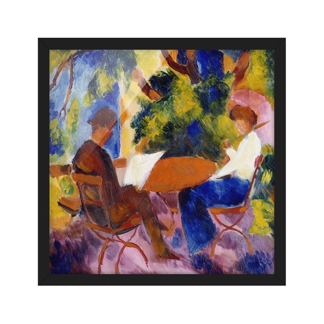 Poster con cornice - August Macke - Couple At The Garden Table - Quadrato 1:1
