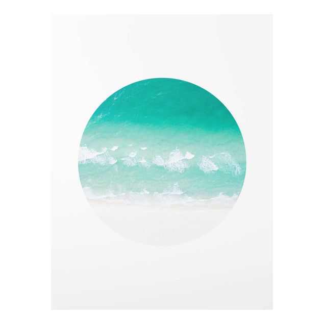 Quadro in vetro - Il mare in un cerchio