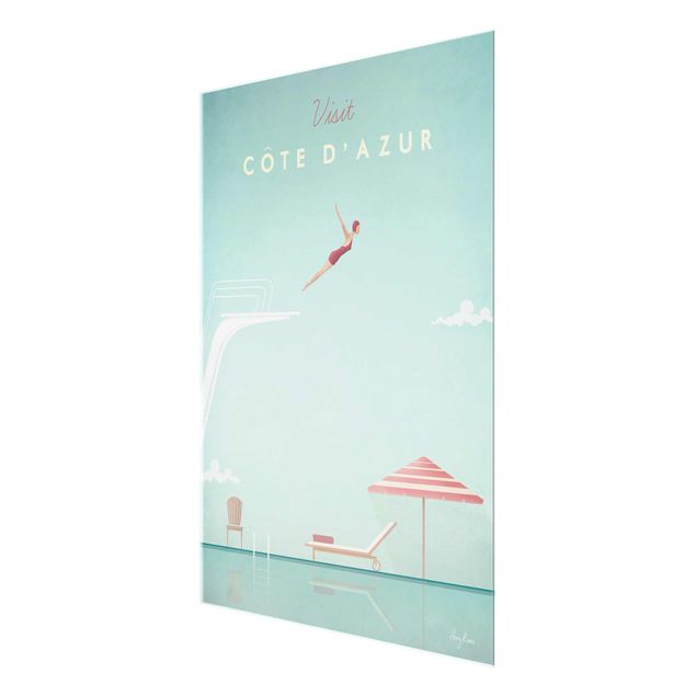 Quadro in vetro - Poster Viaggi - Côte d'Azur - Verticale 4:3
