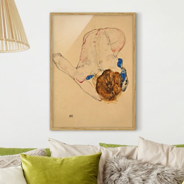Egon Schiele quadri Egon Schiele - Atto flesso in avanti