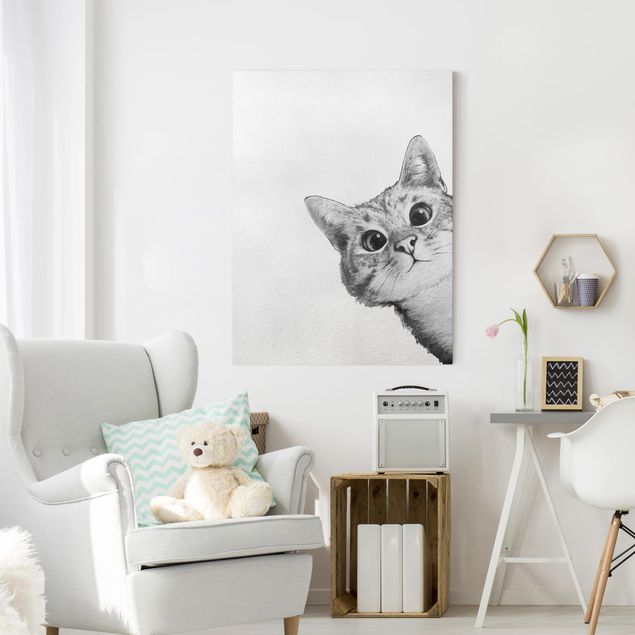 Quadri con gatti Illustrazione - Gatto Disegno in bianco e nero