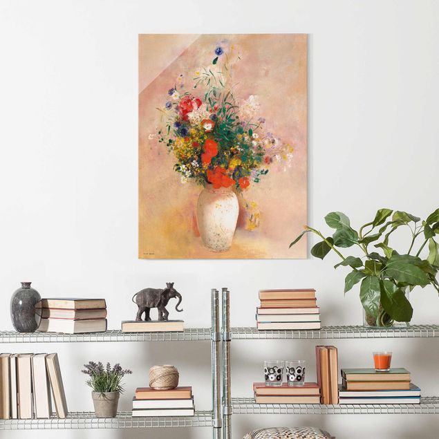 Odilon Redon quadri Odilon Redon - Vaso con fiori (sfondo rosato)