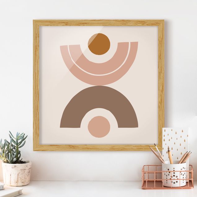Poster con cornice - Line Art astratta pastello Forme - Quadrato 1:1