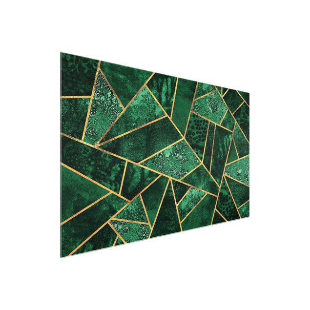 Lavagna magnetica vetro Smeraldo scuro con oro