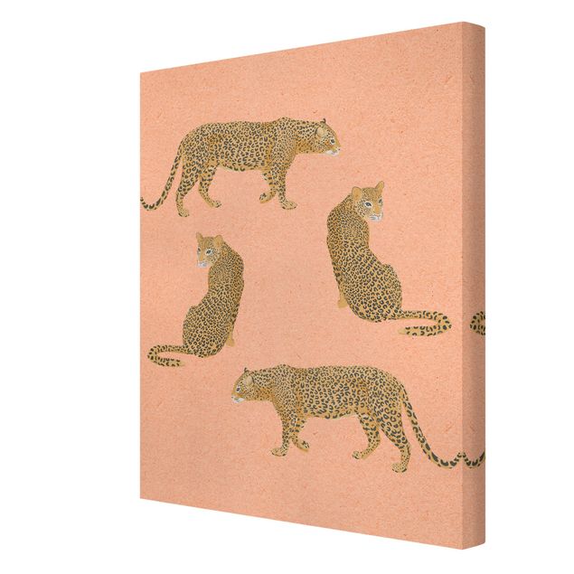 Quadro su tela animali Illustrazione - Leopardo Rosa Pittura