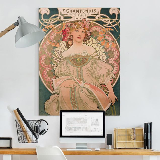 Quadro su tela fiori Alfons Mucha - Poster per F. Champenois
