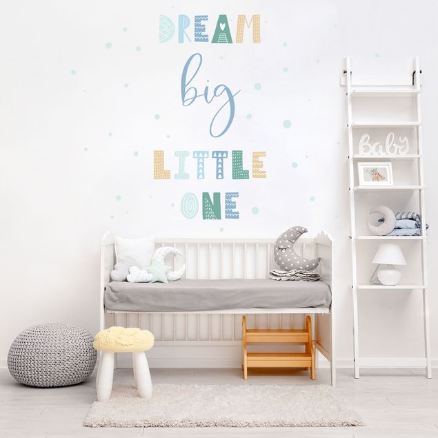 Adesivo murale - Dream big little one blu