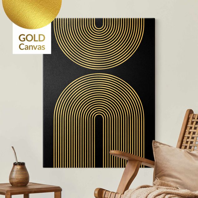  Tele oro Forme geometriche - Arcobaleni in bianco e nero