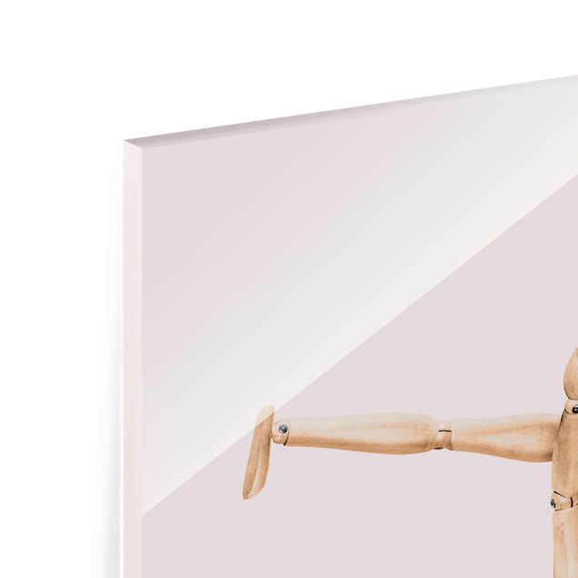 Quadro in vetro - Pole Dance Con Figura legno - Quadrato 1:1